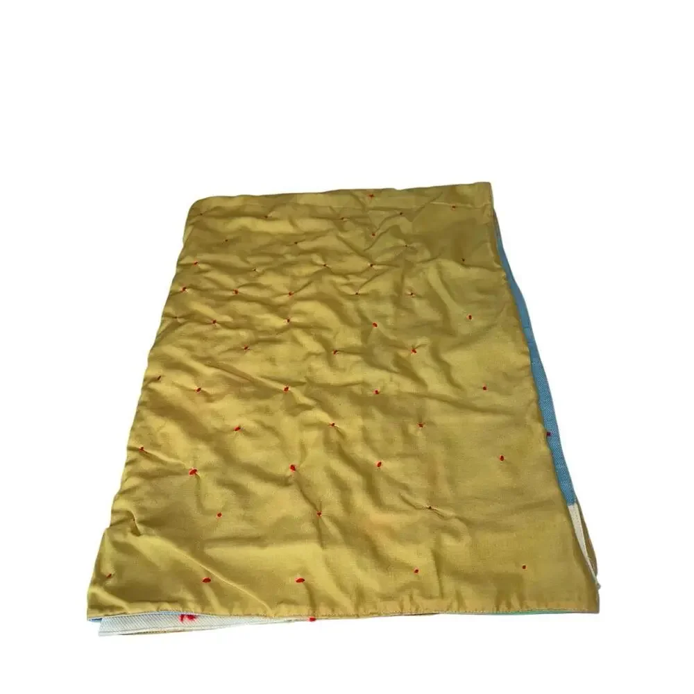 Vintage Handmade Patchwork‎ Tied Multicolor 42x32 Cottagecore Quilt Throw